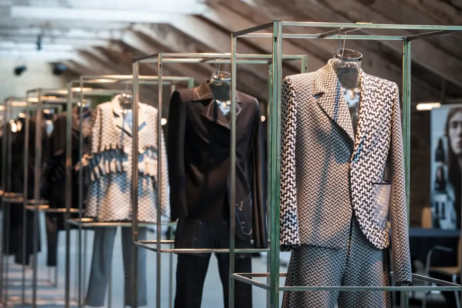 clothes hanging on rail